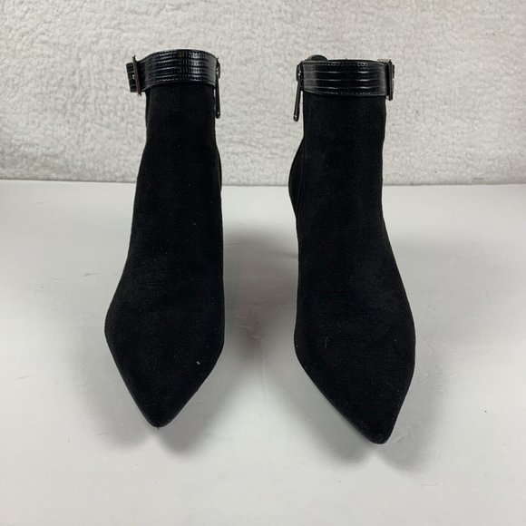 Charles by Charles David Agent Pointed Toe Ankle Boot Womens 8M Black Suede 7893 - Picture 2 of 9